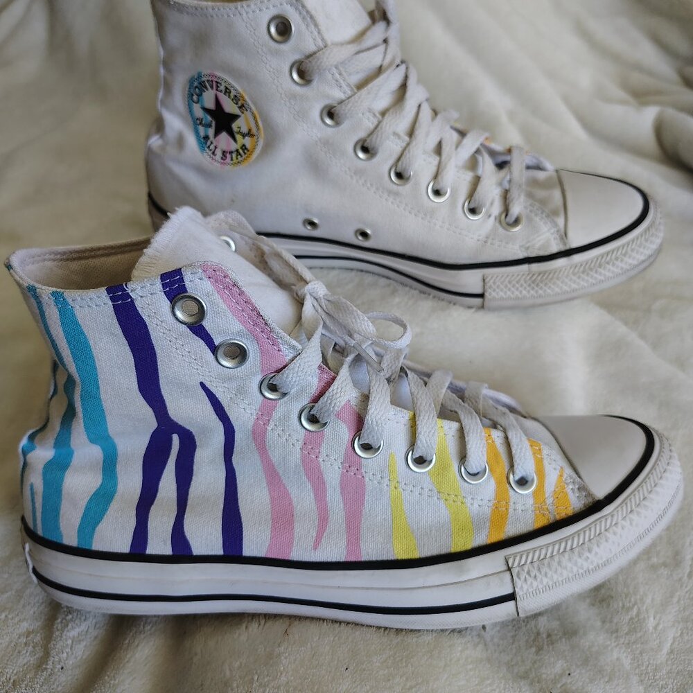 Women’s Size 9- Converse Chuck Taylor All Star  rainbow  stripe High Top